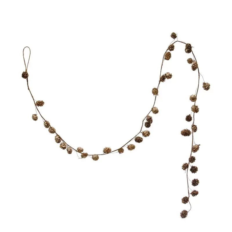 6 Foot Natural Pine Cone Garland Unlit