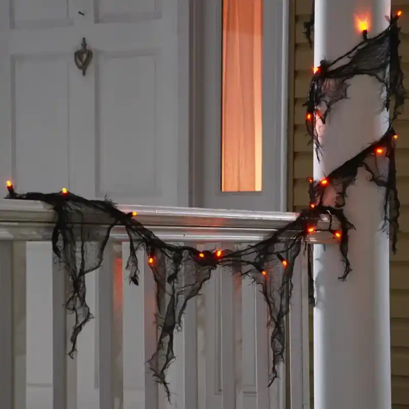 Orange 25 Ct 9 Ft. Led Gauze Garland
