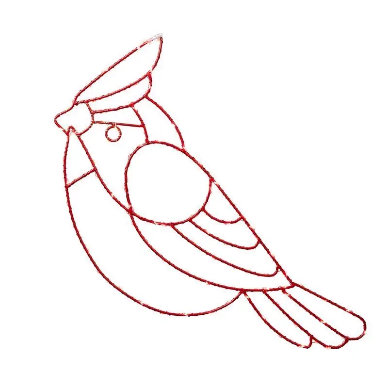 Led Red Cardinal Silhouette 15 Inch Hanging Decor