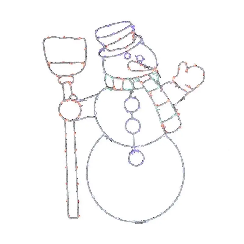 Led Multi-color Snowman Silhouette 17 Inch Hanging Decor