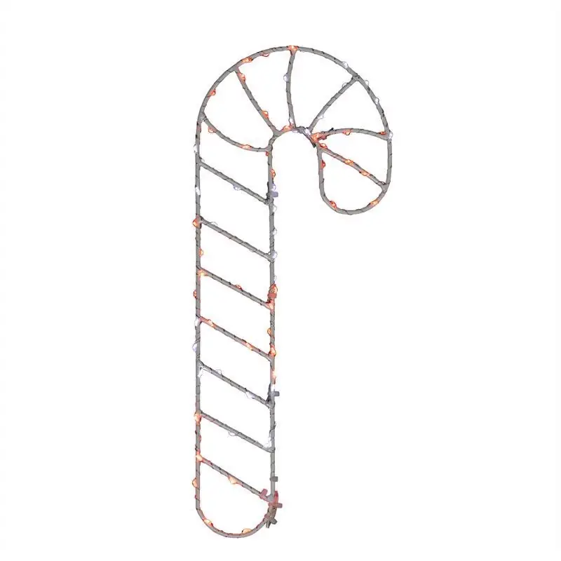 Led Red/white Candy Cane Silhouette 15 Inch Hanging Decor