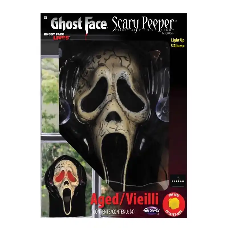 Scary Peeper 12 Inch Led Ghost Face Halloween Decor