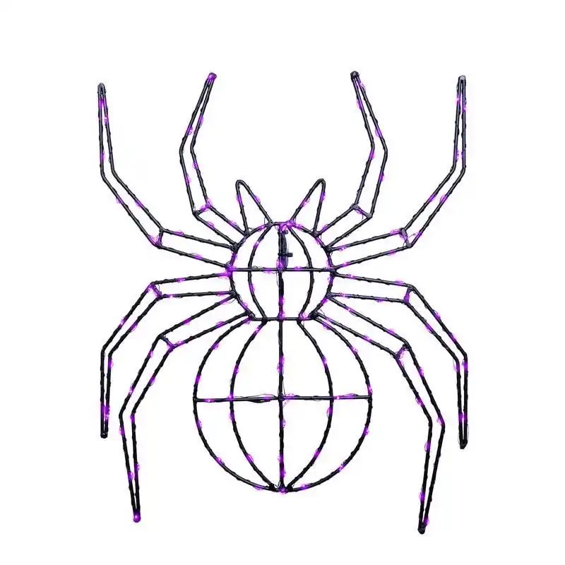 Purple 140 Ct 16 In. Led Prelit Illuminated Spider Halloween Decor