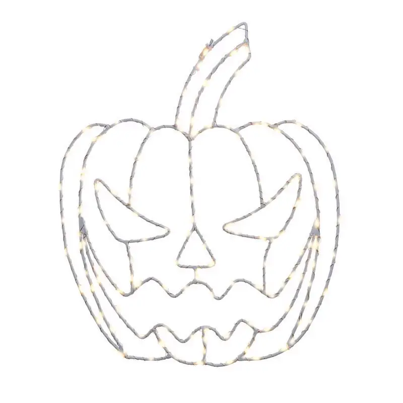 Orange 155 Ct 15 In. Led Prelit Illuminated Pumpkin Window Decor