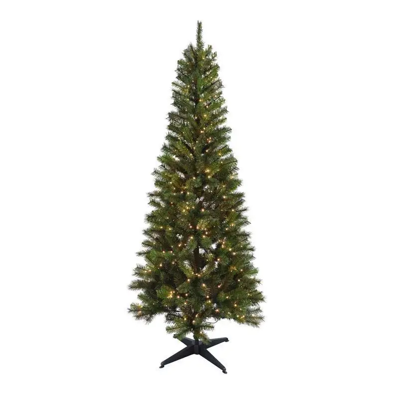 1-2 Tree 7 Ft. Pencil Led 500 Ct Highland Spruce Color Changing Christmas Tree