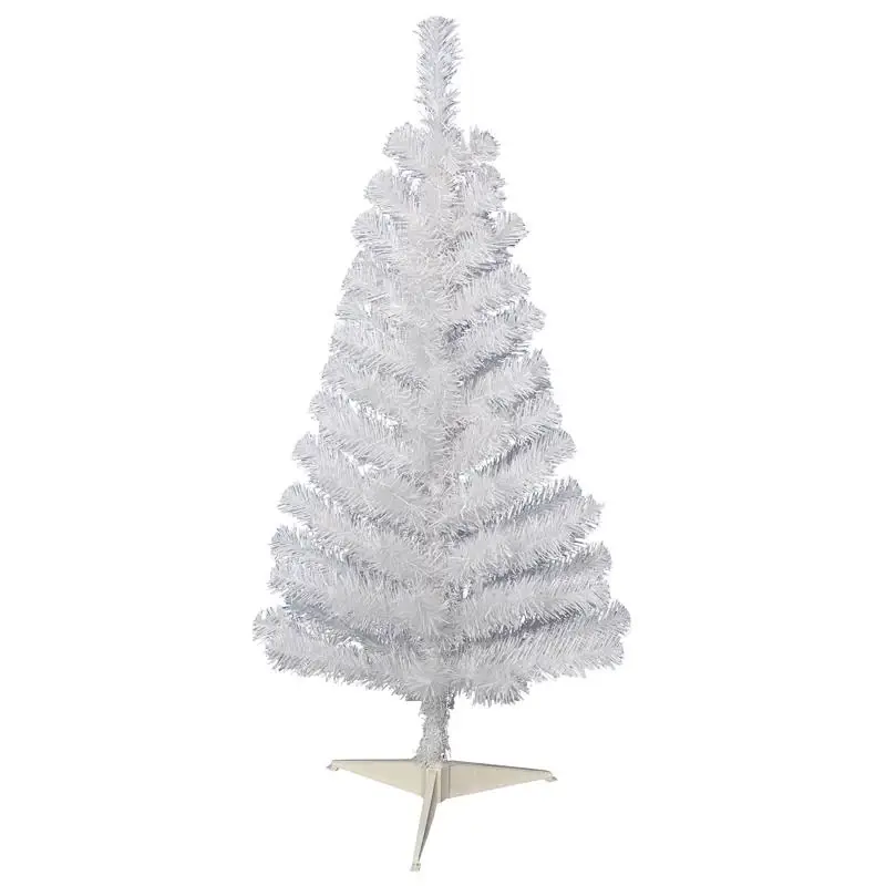 3 Ft. Full Tinsel White Iridescent Christmas Tree With 88 Tips