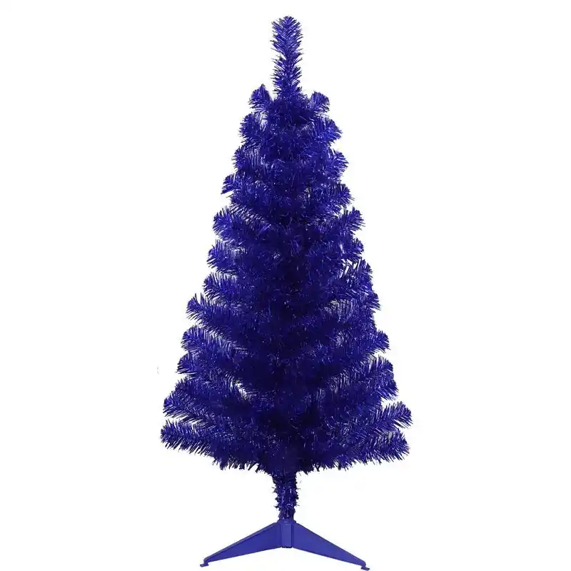 3 Ft. Full Tinsel Blue Christmas Tree With 88 Tips And 20 In. Diameter