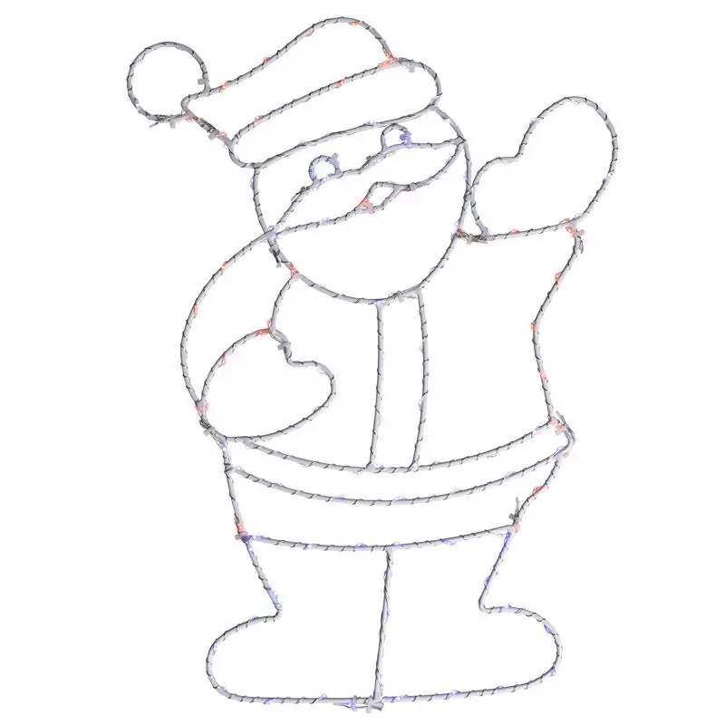14 Inch Led Santa Silhouette Hanging Decor