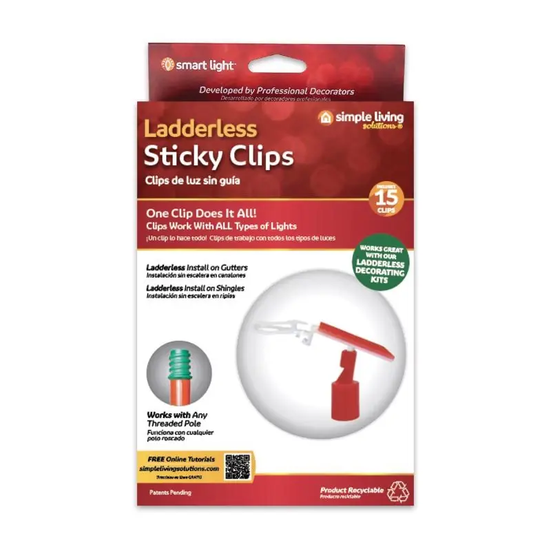Ladderless Sticky Clips 15 Pk