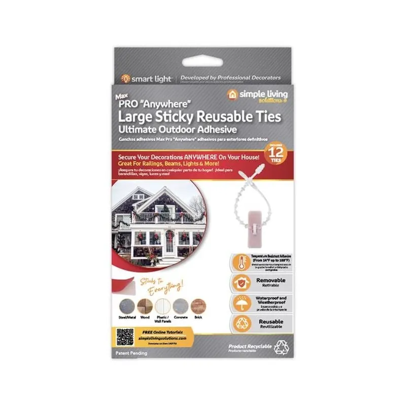 Max Pro Large Sticky Reusable Ties – 12 Pack