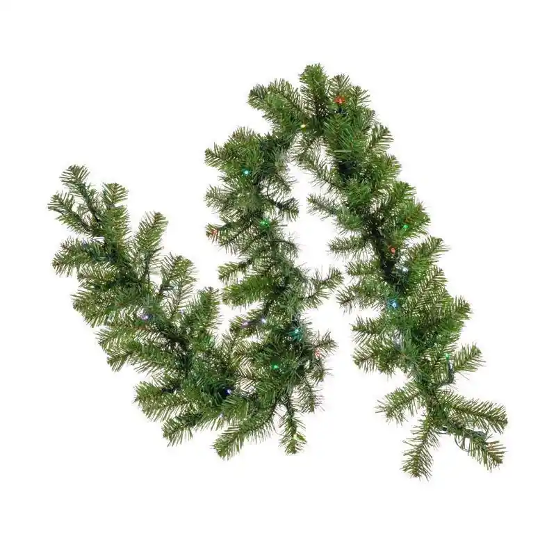 9 Ft Led Prelit Rgbw Brilliant Garland With 50 Bulbs