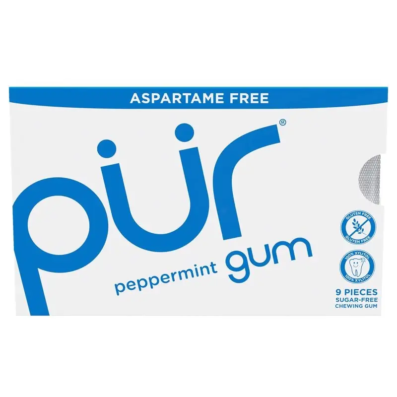 Sugar Free Peppermint Chewing Gum 1 Pk 9 Pc