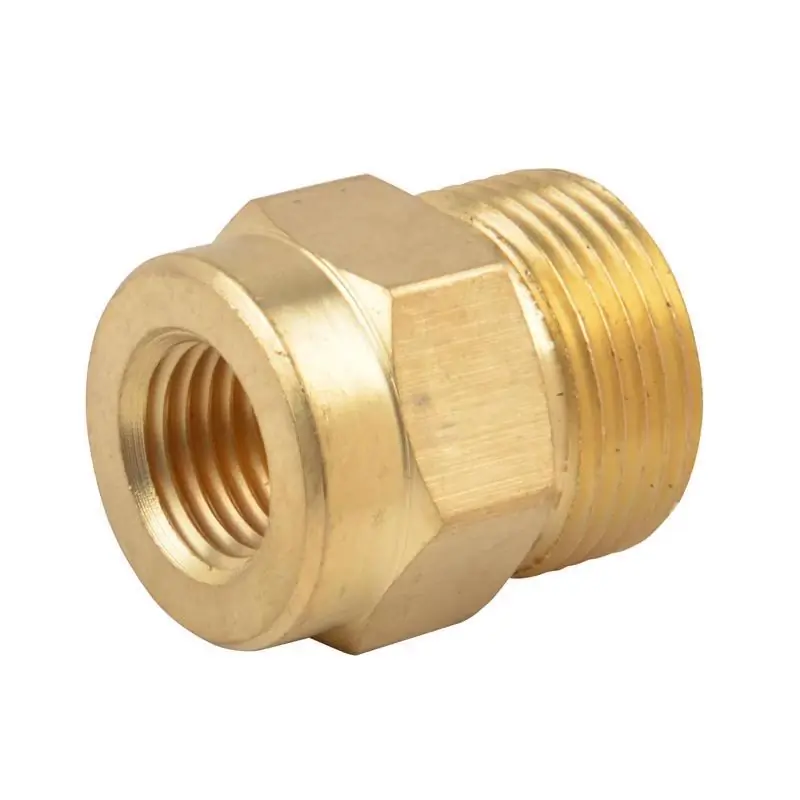 M22 Male X 1/4 Inch Female Npt Brass Screw Nipple 5800 Psi