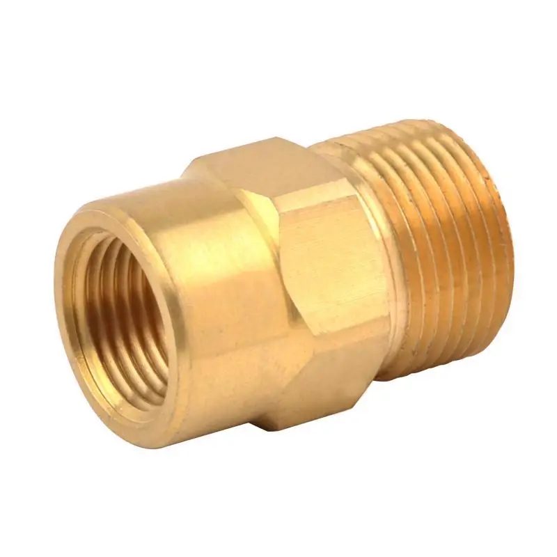 M22 Male X 3/8 Inch Female Npt Brass Screw Nipple 5800 Psi