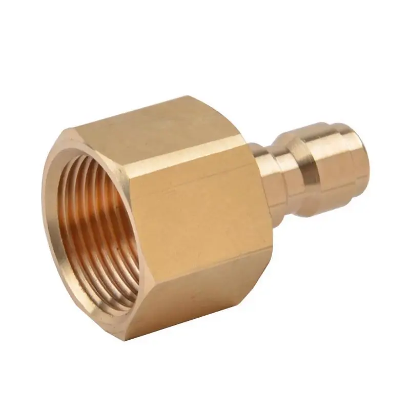 M22 Female X 1/4 Inch Quick Connect Plug 5800 Psi Brass