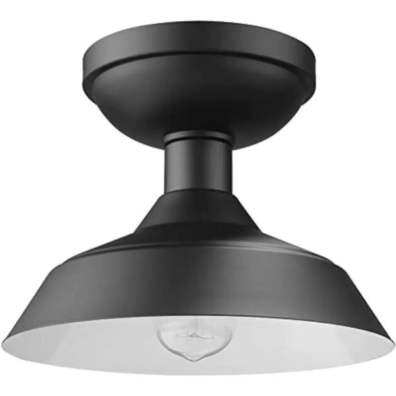 Kurt Matte Black Industrial Flush Mount Ceiling Light 8.5 In. H X 11 In. W