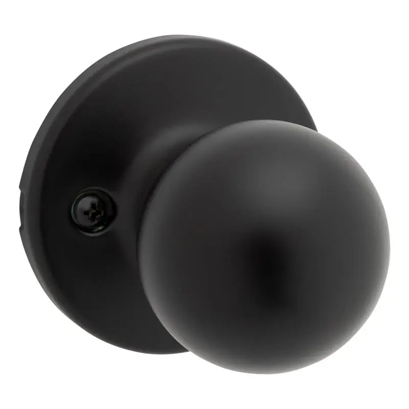 Polo Matte Black Passage Knob For 1-3/4 In. Doors