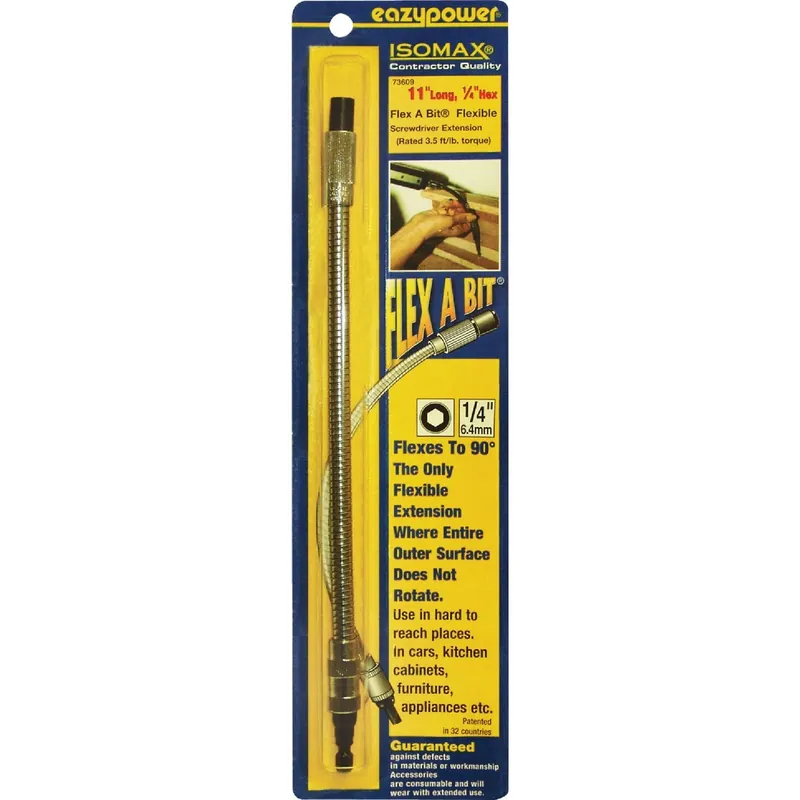 Isomax Flex A Bit 11 In. Steel Flexible Bit Extension 1/4 In. Hex Shank 1 Pc