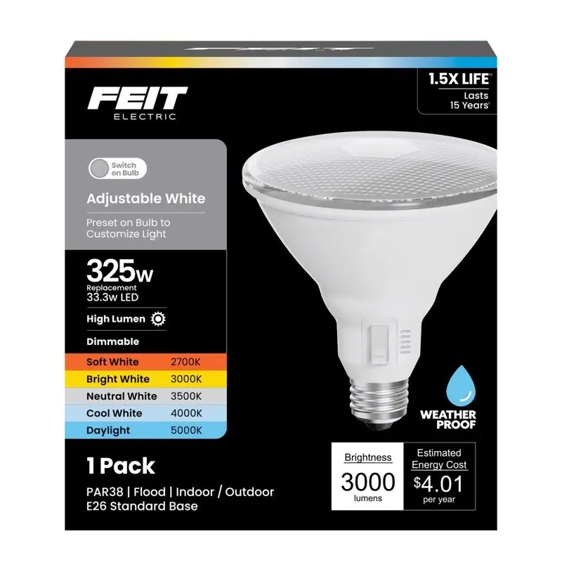 Par38 E26 Led Bulb Adjustable White 325 Watt Equivalence
