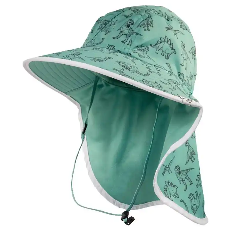 Green Dino Hat For Kids With Uv Protection