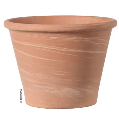 Vasum Duo 4.96 In. H X 6.7 In. D Clay White Striped Planter Brown