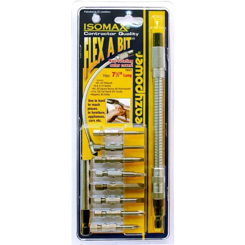 Isomax 7.5 In. Steel Assortment Flexible Screwdriver Extension 1/4 In. Hex Shank 10 Pc