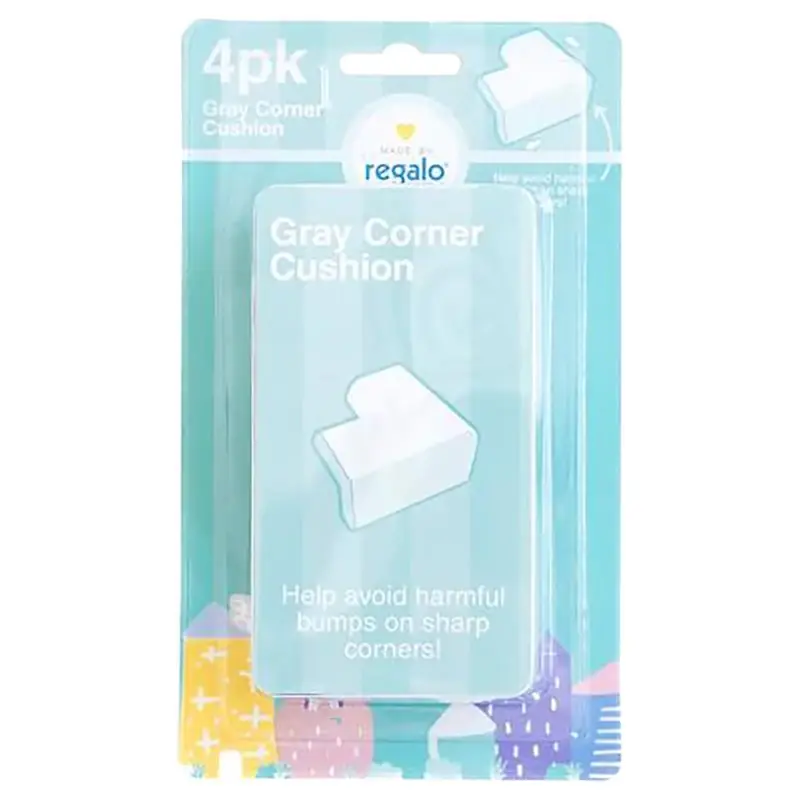 Gray Soft Rubber Corner Cushions 4 Pk