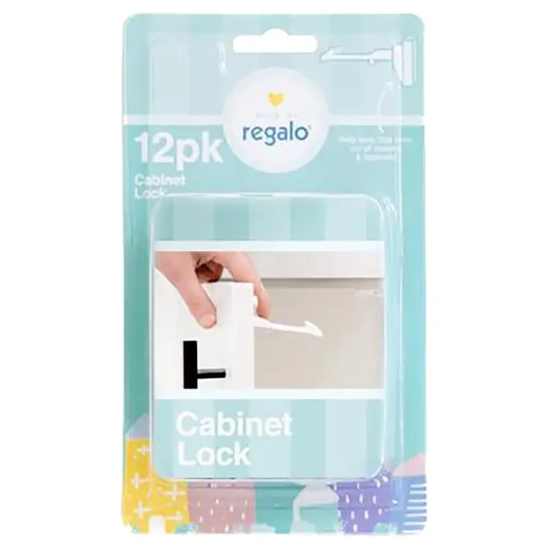 White Plastic Cabinet Locks 12 Pk