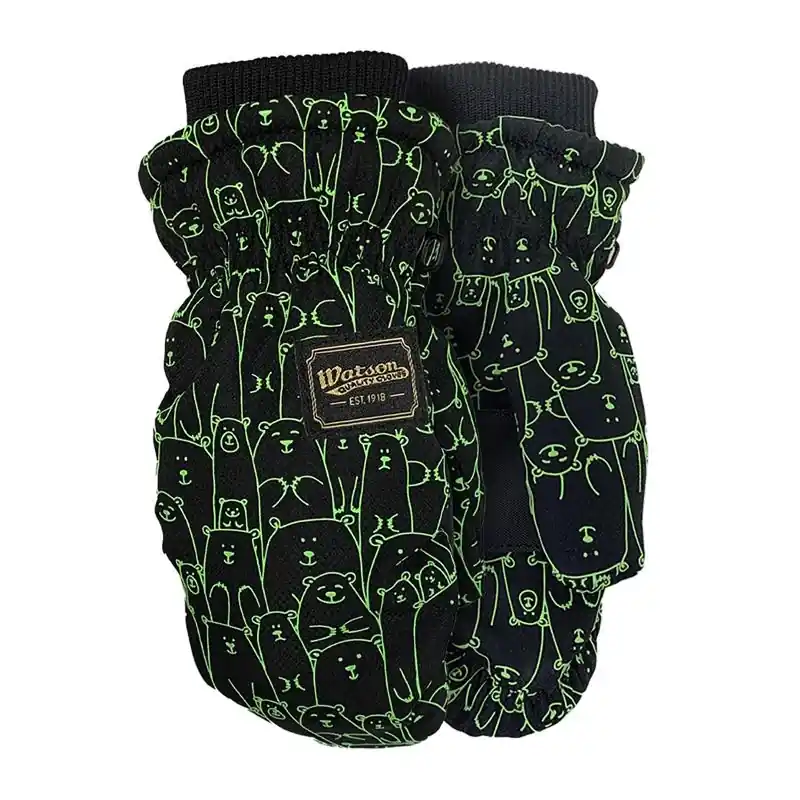 Xs Nylon Lil Bear Mitts Green Kids Cold Weather Gloves