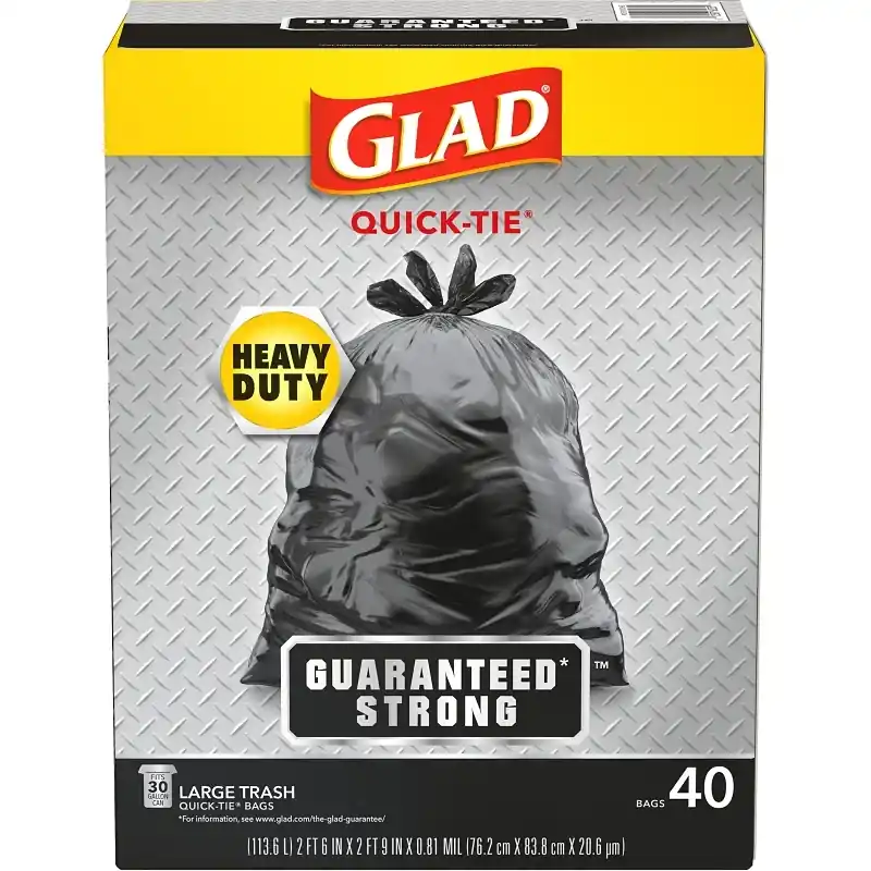 30 Gal Trash Bags Quick Tie 40 Pk