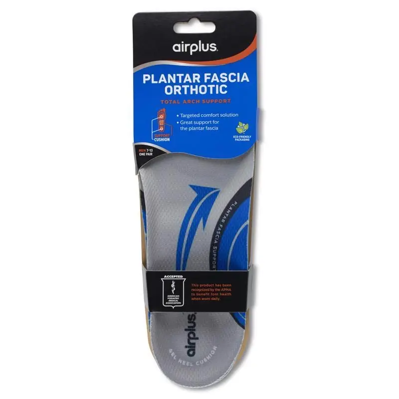 Implus Airplus Men‘s Plantar Fascia Insoles Size 7 To 12 Gray