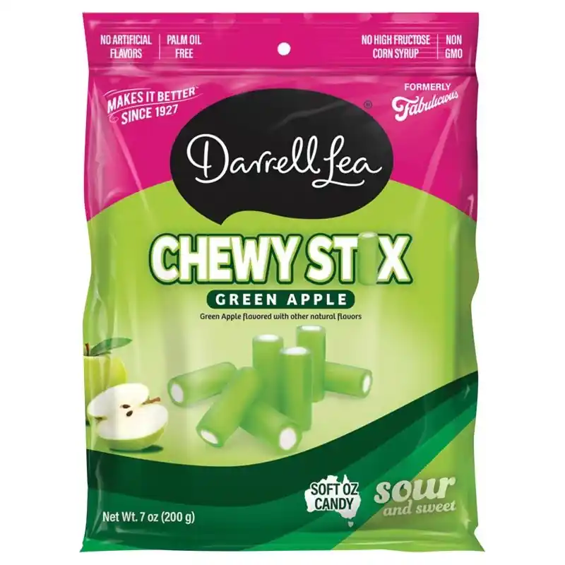 Chewy Stix Green Apple Licorice Sour Bites 7 Oz
