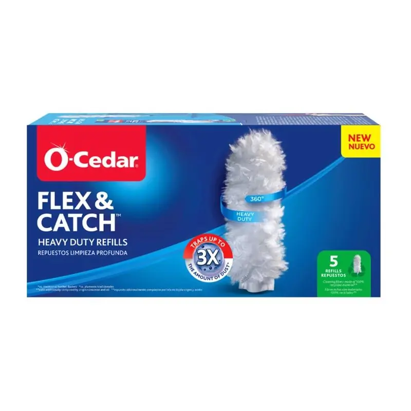 O-cedar Flex And Catch Microfiber Heavy Duty Duster Refill 5 In. W X 36 In. L 5 Pk
