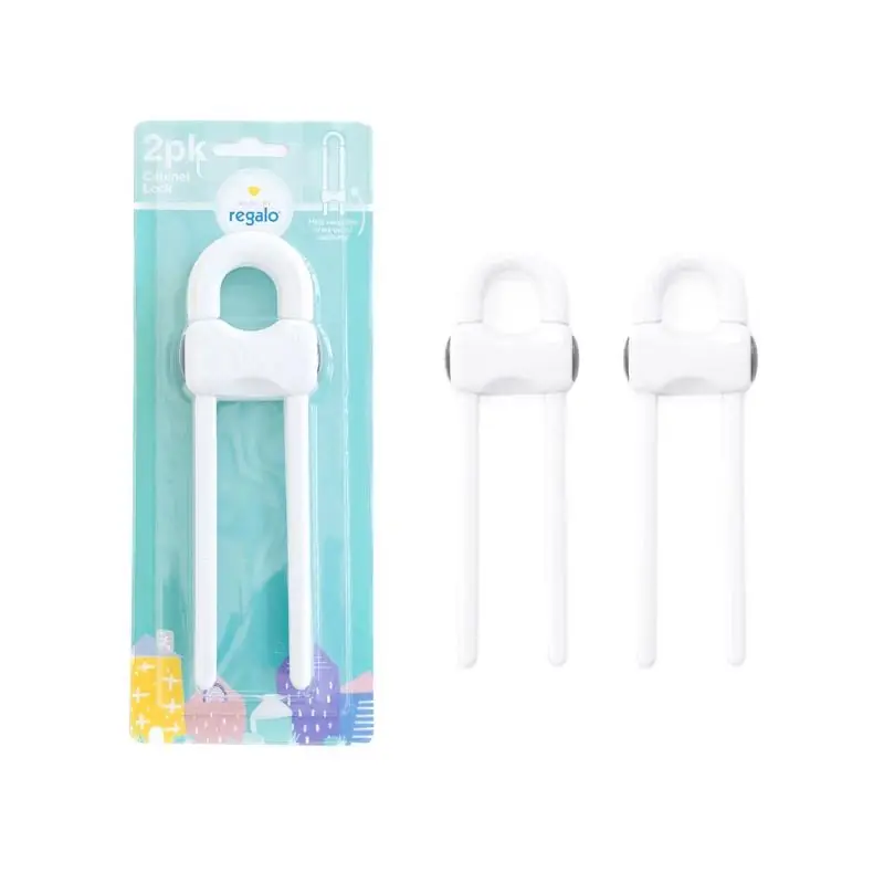 White Plastic Cabinet Locks 2 Pk