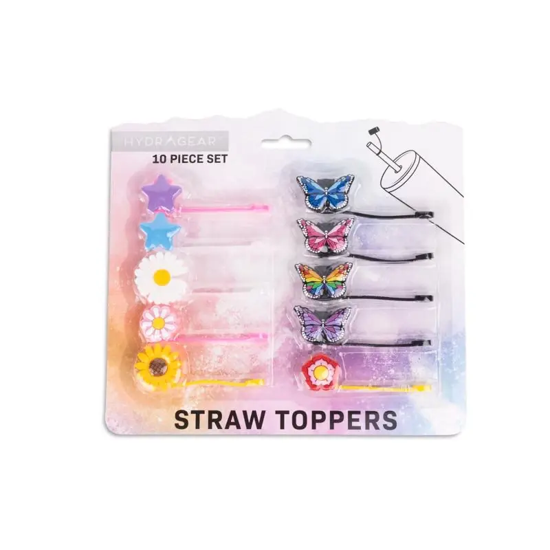 Flower/butterfly Straw Topper Silicone 1 Pk
