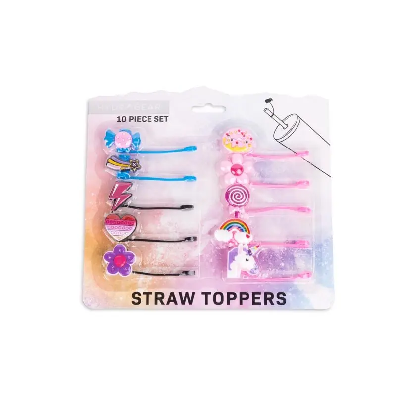 Rainbow Straw Topper Silicone 10 Pk