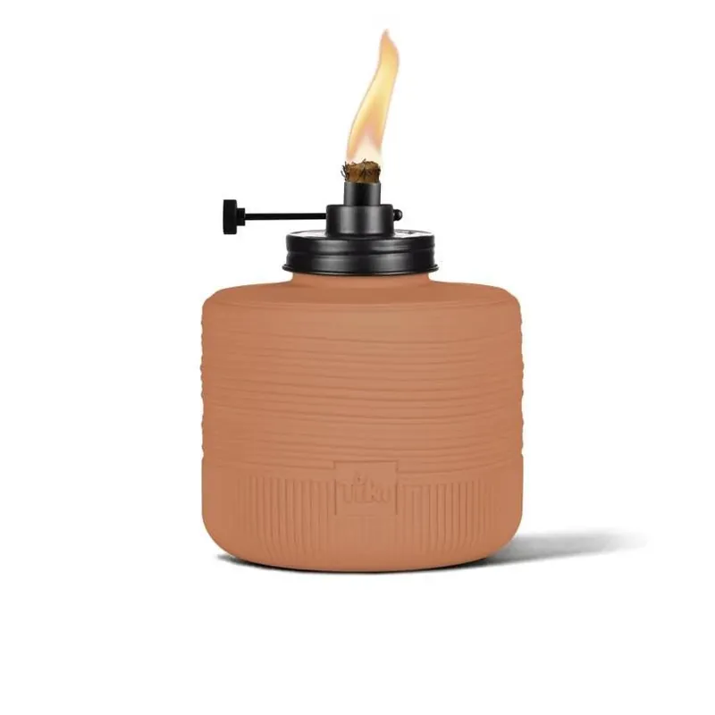 Orange Glass Tabletop Torch – 6‑inch Tiki Decorative Accent Lamp