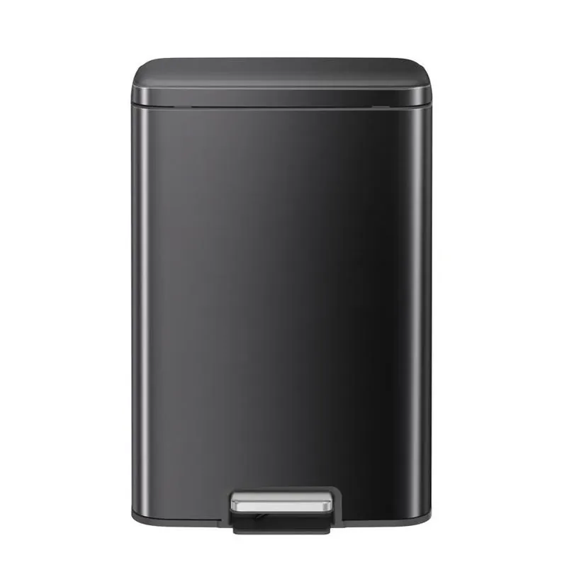 Maxwell 13.2‑gal Gray Stainless Steel Step‑pedal Trash Can – Touch‑free Kitchen Waste Bin