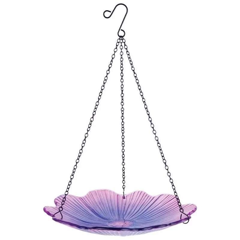Ecocycle Purple Glass Hanging Bird Feeder – 0.63 Qt