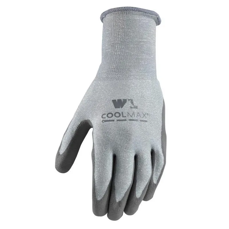 Coolmax Men‘s Large Gray Outdoor Knit Work Gloves – Water‑resistant & Breathable