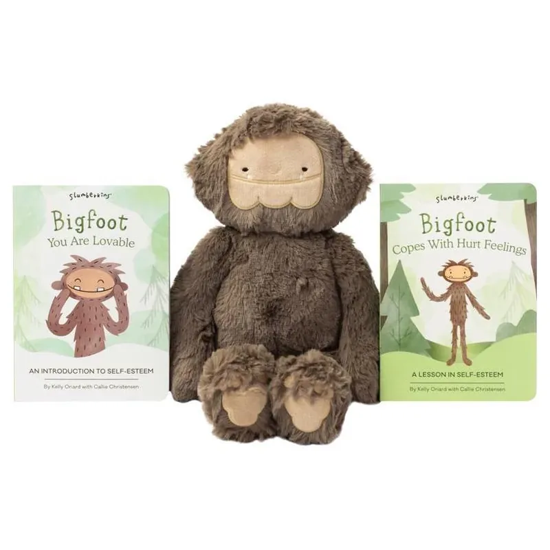 Bigfoot Self‑esteem Plush & Storybook Set – Brown, 3‑piece Companion