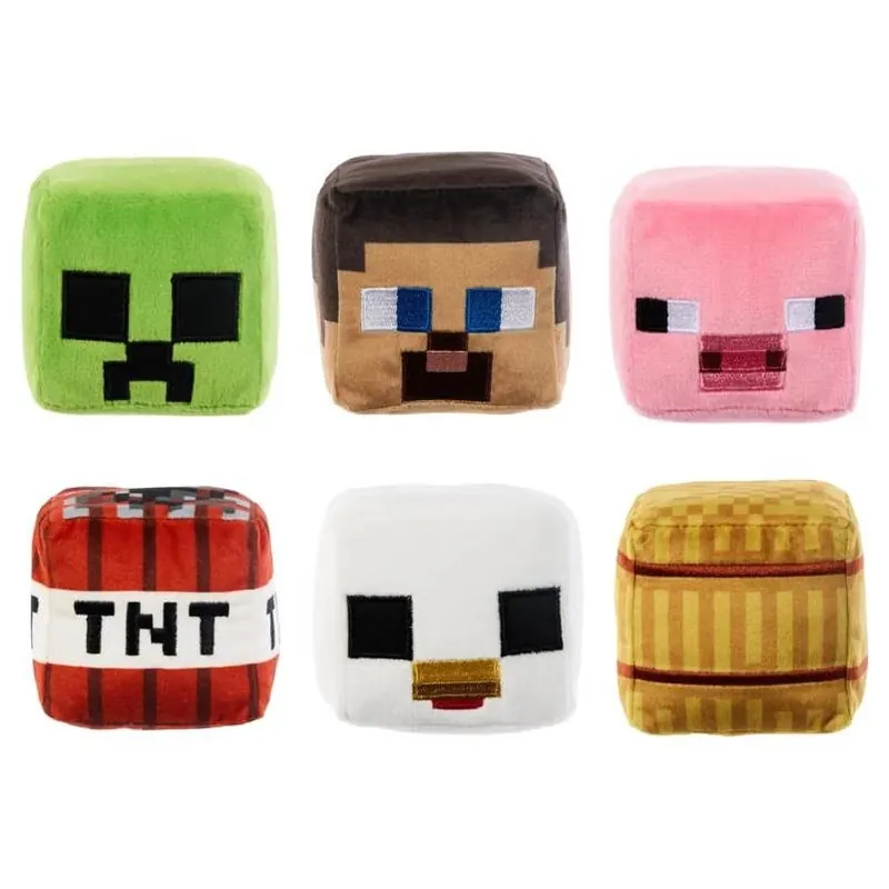 Assorted 6‑piece Plush Minecraft Block Set