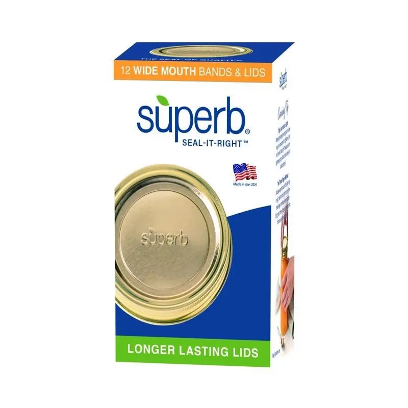 Seal-it-right Wide Mouth Canning Lids & Bands – Pack Of 12
