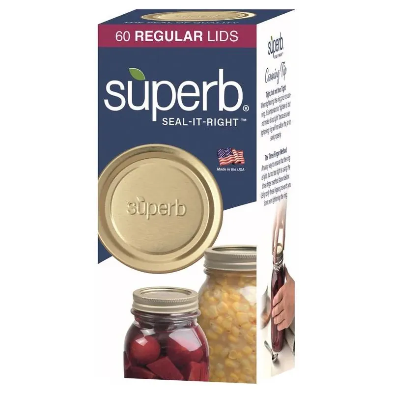 60‑pack Regular Mouth Canning Lids – Food Preservation Essentials