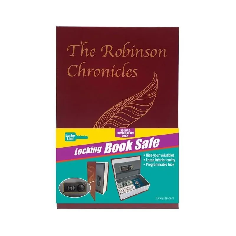 Burgundy Combination Book Safe With Secure Lock