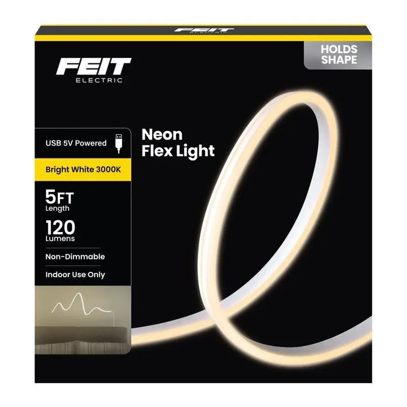 5‑foot White Plug‑in Led Tape Light – Bright 120‑lumen Flexible Strip