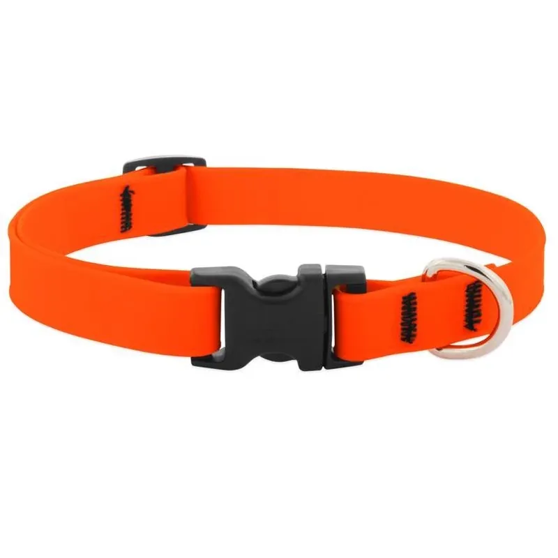 Splash Neon Orange Biothane Adjustable Dog Collar – Medium (9‑14″ Adjustable)