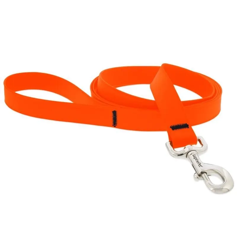 Splash Neon Orange 6‑ft Biothane Dog Leash – Weather‑resistant & Durable