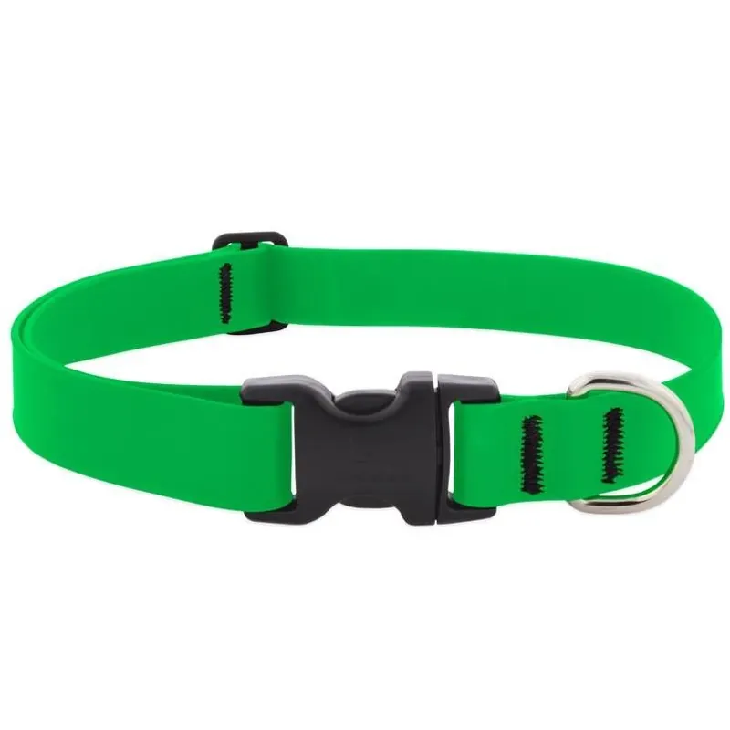 Splash Neon Green Biothane Adjustable Dog Collar – Large Size