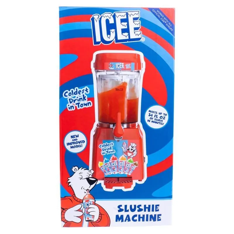 Red Plastic Icee Slushie Maker – Compact Home Beverage Machine (1 Pc)